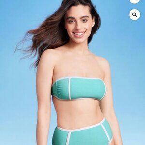 Kona Sol Textured Bikini Set- turquoise - NWT